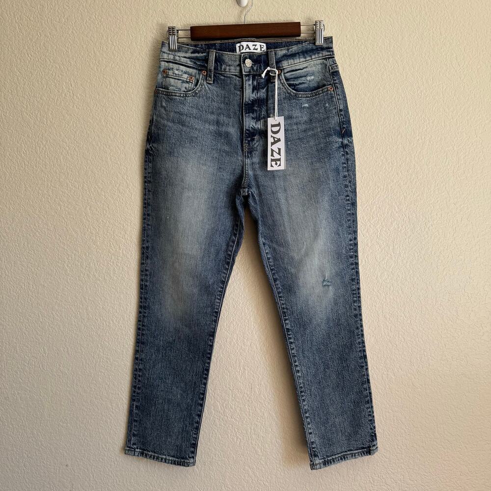 NWT Daze Denim Daily Driver High Rise Skinny Straight Jeans Streetwear Casual 28